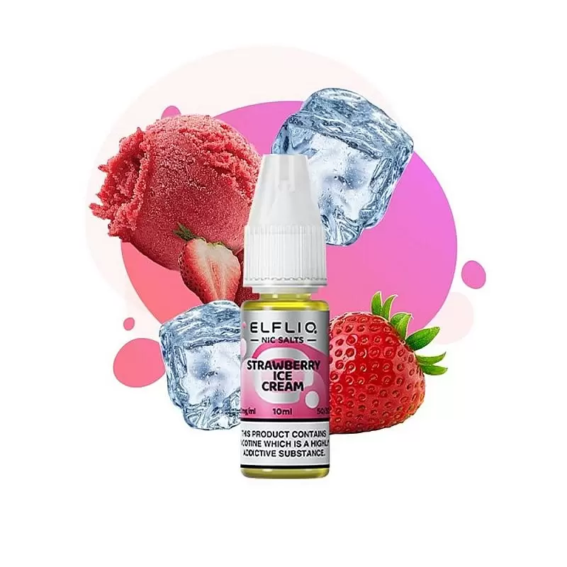 Lichid Elfliq 10 ml - Strawberry Ice Cream 20 mg NicSalt